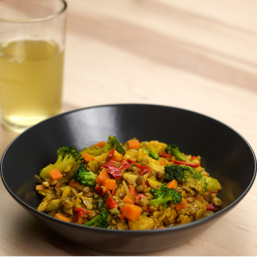 Caril de Lentilhas e Legumes